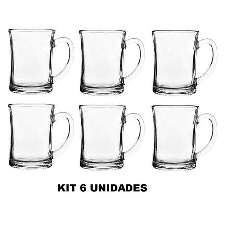 Kit conjunto de caneca xicara de vidro taca cappucino cafe chocolate dolce gusto coffe 210ml - Gimp é boa?