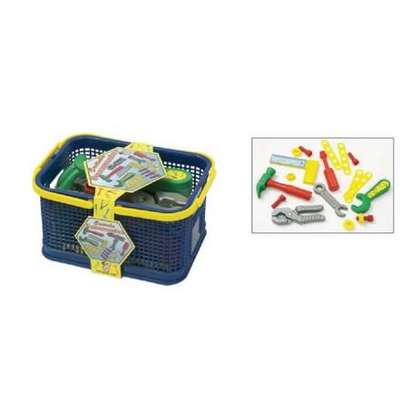 Kit conjunto de ferramentas infantil com cesta de armazenamento com 19 peças martelo chaves e parafu - Pica pau Menor preço em Kit conjunto de ferramentas infantil com cesta de armazenamento com 19 peças martelo chaves e parafu - Pica pau