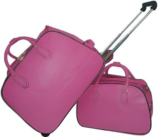 Kit Conjunto de Mala de viagem com rodinhas e Mala Bolsa de mão, Rosa - Fany é boa?