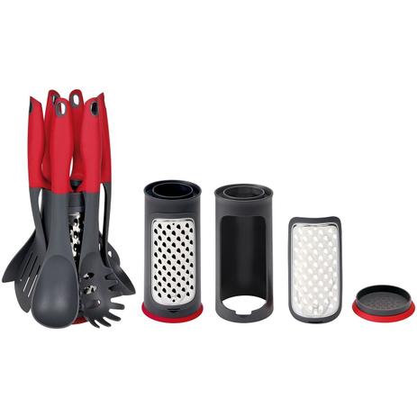 Kit conjunto de utensilios e ralador para cozinha profissional com pegador espatula concha completo - Mor Menor preço em Kit conjunto de utensilios e ralador para cozinha profissional com pegador espatula concha completo - Mor