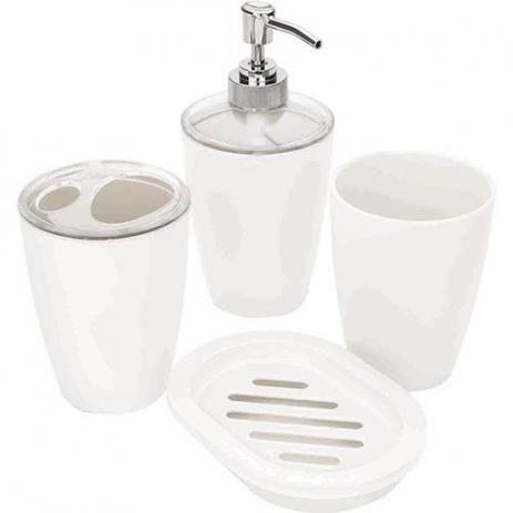 Kit conjunto jogo de banheiro lavabo completo 4 peças com saboneteira liquida, porta sabonete e port - Western Menor preço em Kit conjunto jogo de banheiro lavabo completo 4 peças com saboneteira liquida, porta sabonete e port - Western
