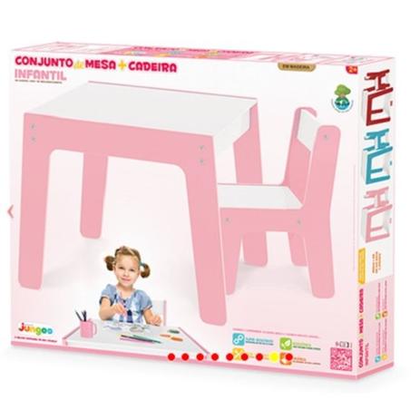 Kit conjunto mesa infantil em madeira com cadeira rosa mesinha didatica meninas junges é boa?