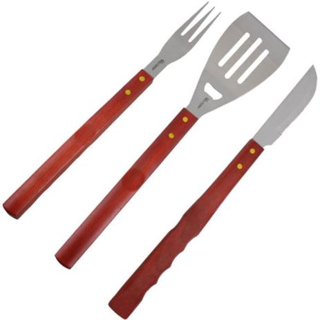 Kit Conjunto Para Churrasco Com 3 Peças Inox (E) - Western Menor preço em Kit Conjunto Para Churrasco Com 3 Peças Inox (E) - Western