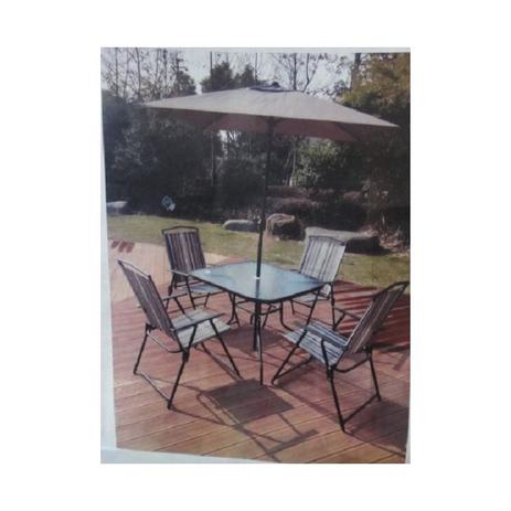 Kit conjunto para jardim mexico com mesa em vidro e 4 cadeiras e guarda sol para piscina praia - Faça resolva Menor preço em Kit conjunto para jardim mexico com mesa em vidro e 4 cadeiras e guarda sol para piscina praia - Faça resolva