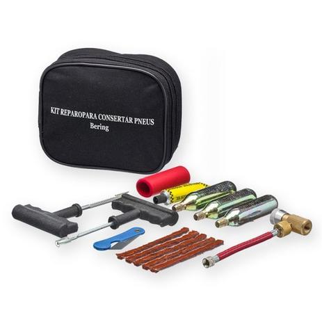 Kit Conserto Pneu com Ferramentas Para Reparo e 3 Garrafas De Co2 16G Bering Menor preço em Kit Conserto Pneu com Ferramentas Para Reparo e 3 Garrafas De Co2 16G Bering