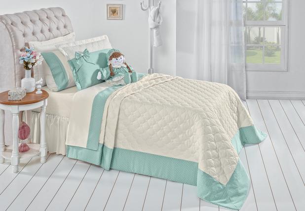 Kit Coordenado Cobre Leito Solteiro Bambina 3 Pçs Tiffany - Home fernandes Menor preço em Kit Coordenado Cobre Leito Solteiro Bambina 3 Pçs Tiffany - Home fernandes