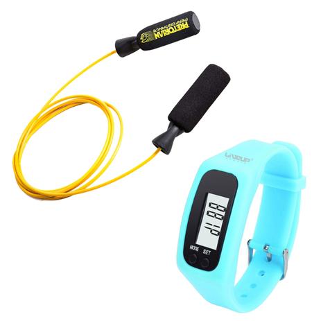 Kit Corda de Pular em Aço Revestido Amarela Pretorian + Relógio Pedômetro Azul Liveup LS3348A é boa?