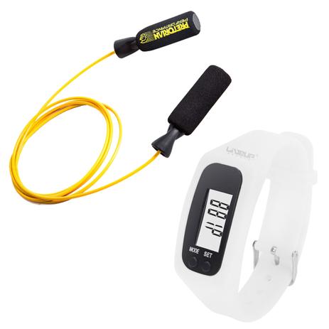 Kit Corda de Pular em Aço Revestido Amarela Pretorian + Relógio Pedômetro Branco LIVEUP LS3348B é boa?