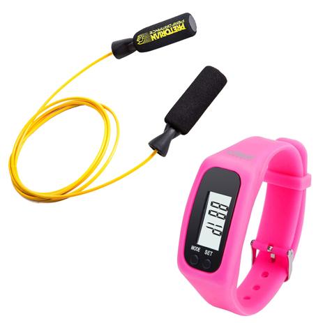 Kit Corda de Pular em Aço Revestido Amarela Pretorian + Relógio Pedômetro Rosa Liveup LS3348R é boa?