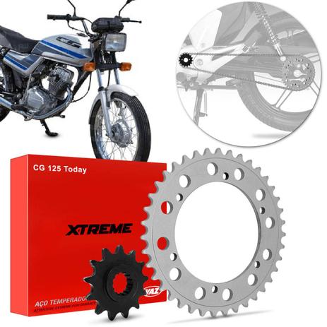 Kit Coroa e Pinhão Relação Transmissão Honda CG 125 Today 1984 a 1999 Vaz Xtreme Menor preço em Kit Coroa e Pinhão Relação Transmissão Honda CG 125 Today 1984 a 1999 Vaz Xtreme