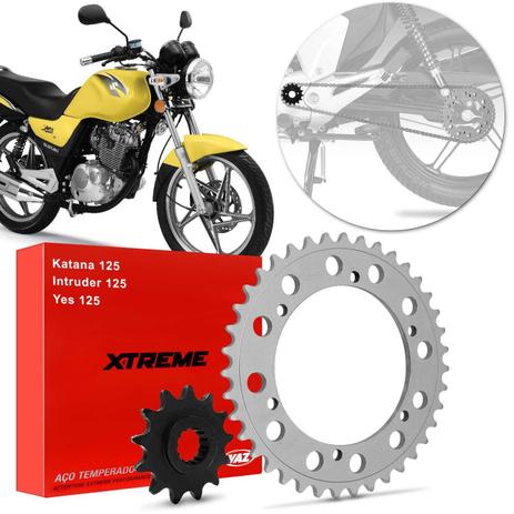 Kit Coroa e Pinhão Relação Transmissão Suzuki Intruder 125 Yes 125 2001 a 2016 Vaz Xtreme Menor preço em Kit Coroa e Pinhão Relação Transmissão Suzuki Intruder 125 Yes 125 2001 a 2016 Vaz Xtreme