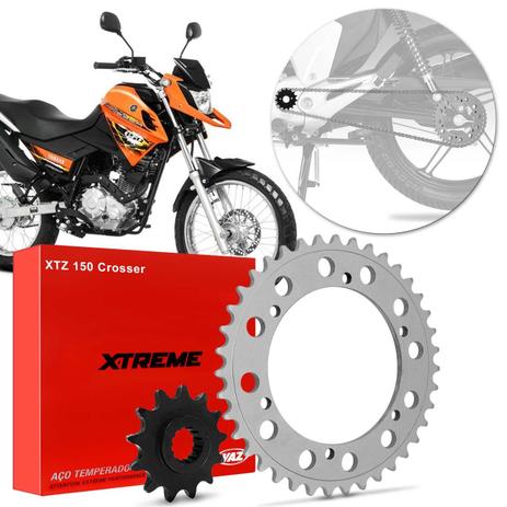 Kit Coroa e Pinhão Relação Transmissão Yamaha XTZ 150 Crosser 2014 a 2018 Vaz Xtreme Menor preço em Kit Coroa e Pinhão Relação Transmissão Yamaha XTZ 150 Crosser 2014 a 2018 Vaz Xtreme