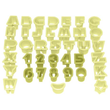 Kit Cortador de Plástico Letras e Números de 2 cm Blue Star com 38 peças - Ref. 72885 Menor preço em Kit Cortador de Plástico Letras e Números de 2 cm Blue Star com 38 peças - Ref. 72885