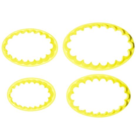 Kit Cortador de Plástico Oval Babado Blue Star com 4 peças - 1718 Menor preço em Kit Cortador de Plástico Oval Babado Blue Star com 4 peças - 1718