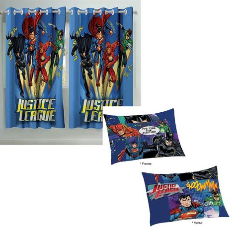 Kit Cortina Liga da Justiça + Fronha Super Heróis Lepper Menor preço em Kit Cortina Liga da Justiça + Fronha Super Heróis Lepper