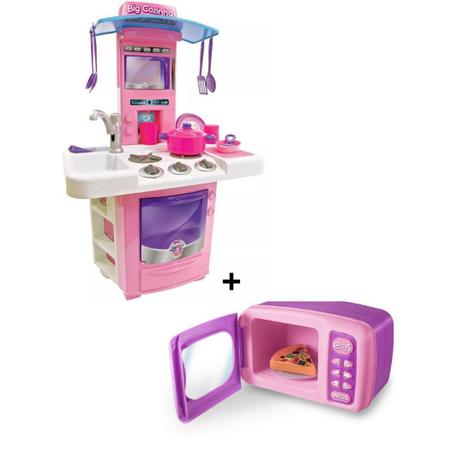 Kit cozinha big star + littke cook micro ondas zuca toys Menor preço em Kit cozinha big star + littke cook micro ondas zuca toys