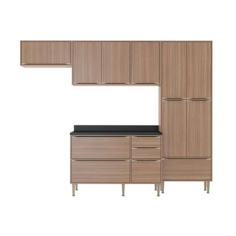 Kit Cozinha Calábria Nogueira 5 Módulos - Wood Prime MV 15247 - Wood prime - mv Menor preço em Kit Cozinha Calábria Nogueira 5 Módulos - Wood Prime MV 15247 - Wood prime - mv