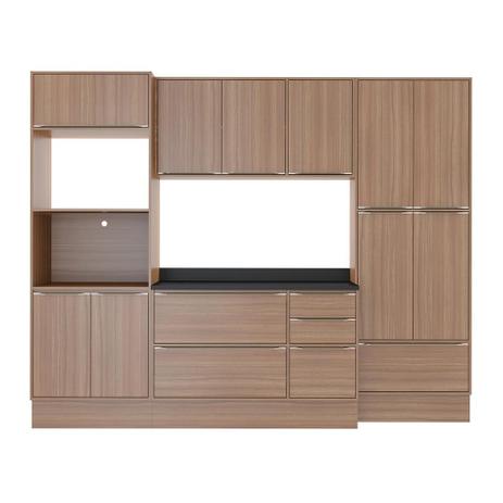 Kit Cozinha Calábria Nogueira 8 Módulos - Wood Prime MV 15229 - Wood prime - mv Menor preço em Kit Cozinha Calábria Nogueira 8 Módulos - Wood Prime MV 15229 - Wood prime - mv