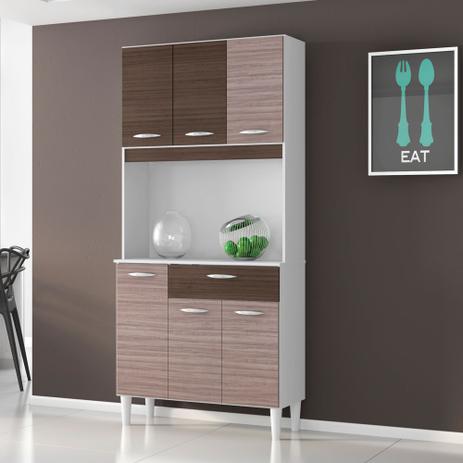 Kit Cozinha Compacta Cássia 6 Portas 1 Gaveta Amêndoa/Cappuccino - Poquema Menor preço em Kit Cozinha Compacta Cássia 6 Portas 1 Gaveta Amêndoa/Cappuccino - Poquema