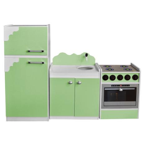 Menor preço em Kit Cozinha de Brinquedo Infantil 03 Peças Verde/Branco - Criança Feliz