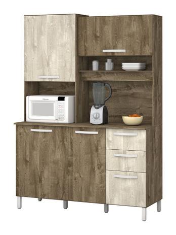 Kit Cozinha Diamante 04 Portas Amêndoa com Artico e Branco - Vitamov é boa?