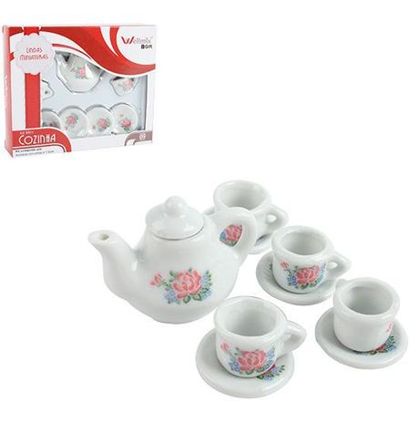 Kit cozinha infantil mini porcelana com chaleira e acessorios com 10 pecas na caixa - WELLMIX Menor preço em Kit cozinha infantil mini porcelana com chaleira e acessorios com 10 pecas na caixa - WELLMIX