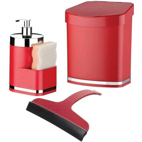 Kit Cozinha Lixeira 2,5 Litros Rodinho de Pia Dispenser de Detergente - Wp Connect é boa?