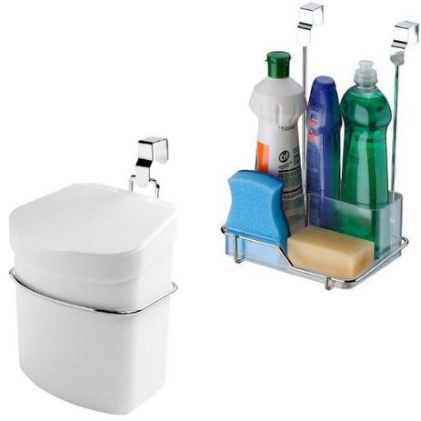 Kit Cozinha Lixeira Plástica 2,5 L + Organizador Porta Armário - Future Menor preço em Kit Cozinha Lixeira Plástica 2,5 L + Organizador Porta Armário - Future