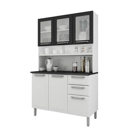 Kit Cozinha Regina 06 Portas e Armário com Vidro Itatiaia 120cm Menor preço em Kit Cozinha Regina 06 Portas e Armário com Vidro Itatiaia 120cm