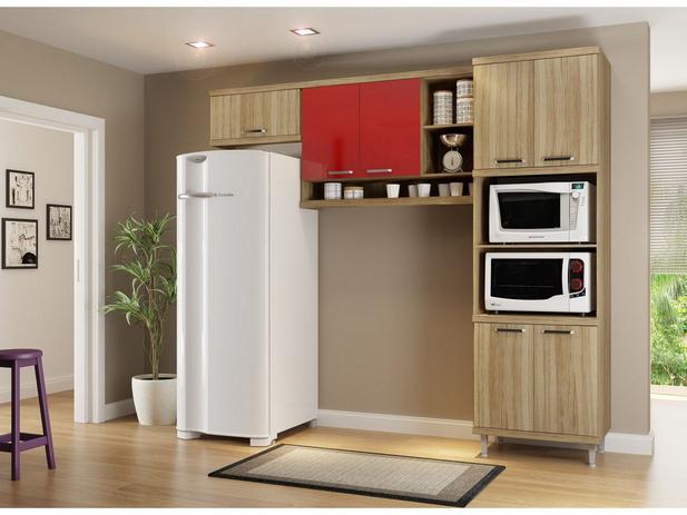 Kit Cozinha Sicilia Cx Argila Acet. Tx Fr Lacca Ad Vermelho - Multimóveis - Multimoveis Menor preço em Kit Cozinha Sicilia Cx Argila Acet. Tx Fr Lacca Ad Vermelho - Multimóveis - Multimoveis