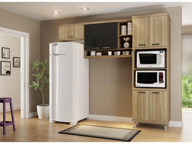 Kit Cozinha Sicilia Cx Argila Acet. Tx Fr Preto Brilho - Multimóveis - Multimoveis Menor preço em Kit Cozinha Sicilia Cx Argila Acet. Tx Fr Preto Brilho - Multimóveis - Multimoveis