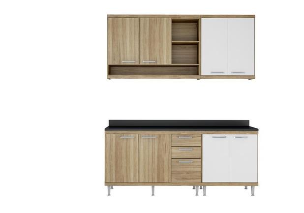 Kit Cozinha Sicília Modulada 4 Peças 5819-S10T Balcão duplo com Tampo - Argila/Branco - Multimóveis é boa?