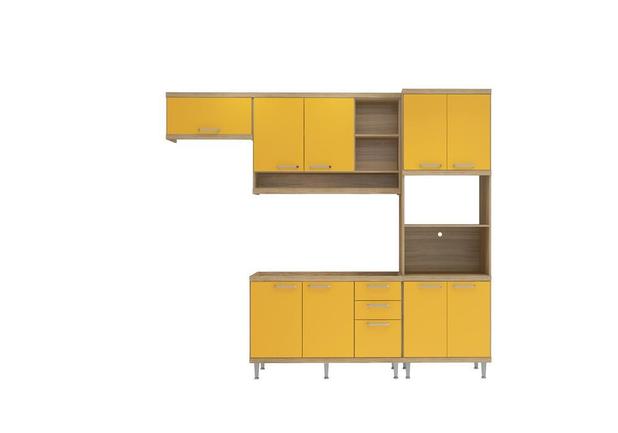 Kit Cozinha Sicília Modulada 4 Peças 5828-S14 com Aéreo Basculante - Argila/Amarelo - Multimóveis é boa?