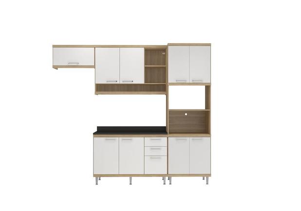 Kit Cozinha Sicílio Modulada 5 Peças 5829-S14T com Tampo em BP para Balcão - Argila/Branco - Multimóveis Menor preço em Kit Cozinha Sicílio Modulada 5 Peças 5829-S14T com Tampo em BP para Balcão - Argila/Branco - Multimóveis