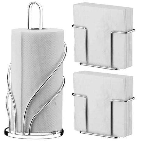 Kit Cozinha Suporte Rolo Papel Toalha + 2 Porta Guardanapos - Rose Gold - Future Menor preço em Kit Cozinha Suporte Rolo Papel Toalha + 2 Porta Guardanapos - Rose Gold - Future