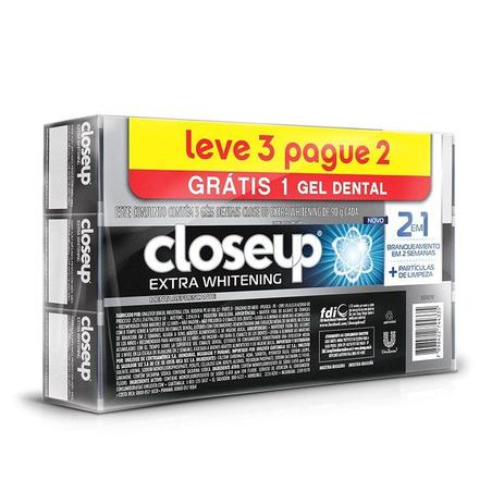 Kit Creme Dental Close Up Extra Whitening 90g Leve 3 Pague 2 - Close-up Menor preço em Kit Creme Dental Close Up Extra Whitening 90g Leve 3 Pague 2 - Close-up