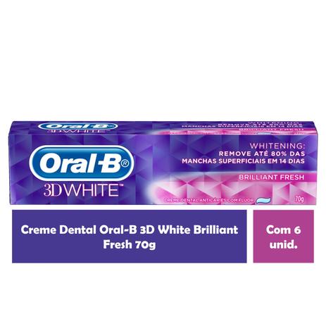 Kit Creme Dental Oral-B 3D White Brilliant Fresh c/ 6 unidades - Oral b Menor preço em Kit Creme Dental Oral-B 3D White Brilliant Fresh c/ 6 unidades - Oral b
