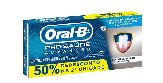 Kit Creme Dental Oral-B Pro-Saúde Advanced 70g 2 Unidades - Oral b Menor preço em Kit Creme Dental Oral-B Pro-Saúde Advanced 70g 2 Unidades - Oral b