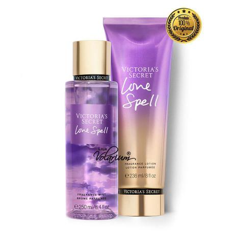 Kit creme hidratante + body splash colonia love spell victoria secret Menor preço em Kit creme hidratante + body splash colonia love spell victoria secret