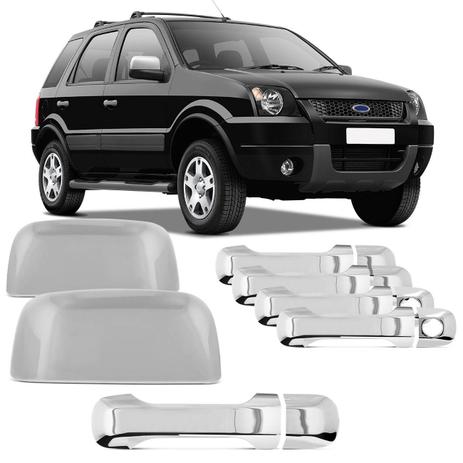 Kit Cromado Ecosport 05 a 07 Apliques Retrovisores + Apliques Maçaneta 4 Portas + Maçaneta Traseira - Prime Menor preço em Kit Cromado Ecosport 05 a 07 Apliques Retrovisores + Apliques Maçaneta 4 Portas + Maçaneta Traseira - Prime