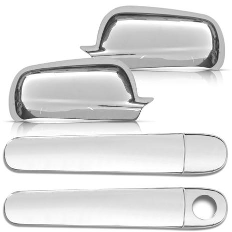 Kit Cromado Gol G3 00 a 05 G4 06 a 13 Aplique Maçaneta 4 Portas + Aplique Retrovisores - Prime Menor preço em Kit Cromado Gol G3 00 a 05 G4 06 a 13 Aplique Maçaneta 4 Portas + Aplique Retrovisores - Prime