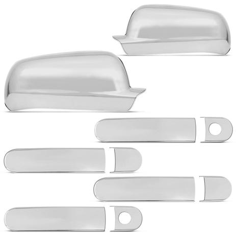 Kit Cromado Gol G3 G4 Apliques Maçanetas Externas + Apliques Retrovisores 4 Portas - Prime Menor preço em Kit Cromado Gol G3 G4 Apliques Maçanetas Externas + Apliques Retrovisores 4 Portas - Prime