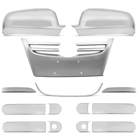 Kit Cromado Gol G4 Apliques Maçanetas + Apliques Retrovisores + Frisos Grade 4 Portas - Prime Menor preço em Kit Cromado Gol G4 Apliques Maçanetas + Apliques Retrovisores + Frisos Grade 4 Portas - Prime