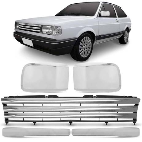 Kit Cromado Gol Parati Saveiro G1 Grade Preta Friso Aplique Retrovisor Maçaneta - Prime Menor preço em Kit Cromado Gol Parati Saveiro G1 Grade Preta Friso Aplique Retrovisor Maçaneta - Prime