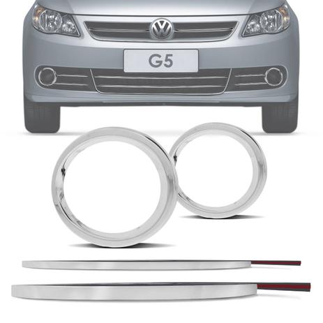 Kit Cromado Gol Voyage G5 09 a 12 Saveiro G5 10 a 13 Friso + Grade Para-choque + Aro Milha - Prime Menor preço em Kit Cromado Gol Voyage G5 09 a 12 Saveiro G5 10 a 13 Friso + Grade Para-choque + Aro Milha - Prime