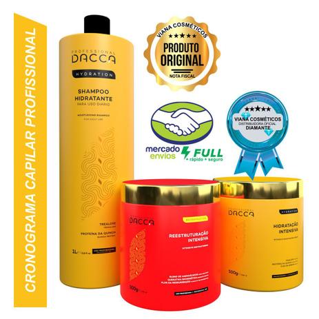 Kit Cronograma Capilar Hidratação e Reconstrução Dacca Professional Menor preço em Kit Cronograma Capilar Hidratação e Reconstrução Dacca Professional