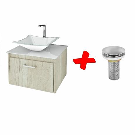 Kit Cuba La Belle 40cm em Vidro Temperado + Válvula Click p/ Banheiro ou Lavabo  Branco - Vb é boa?