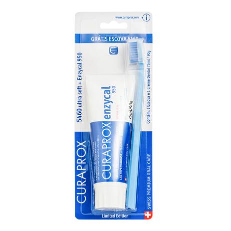 Kit Curaprox Enzycal Creme Dental 90g + Escova Dental Ultra Macia Menor preço em Kit Curaprox Enzycal Creme Dental 90g + Escova Dental Ultra Macia