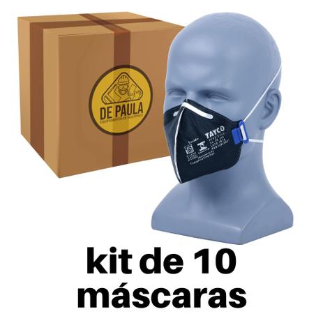 kit de 10 unid - Mascara descartavel Pff2-s sem valvula carvão ativado Preta - Tayco Menor preço em kit de 10 unid - Mascara descartavel Pff2-s sem valvula carvão ativado Preta - Tayco