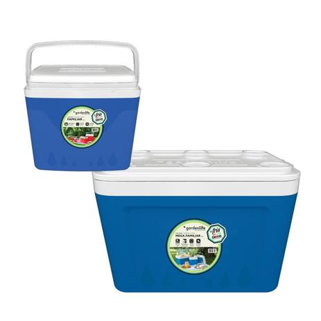 Kit de 2 Caixas Térmicas Azul - Gardenlife Menor preço em Kit de 2 Caixas Térmicas Azul - Gardenlife